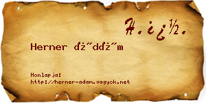 Herner Ádám névjegykártya